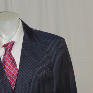 Billionaire Couture Silk Blend Blue Striped Two Button Suit 58 48 NWT $4300